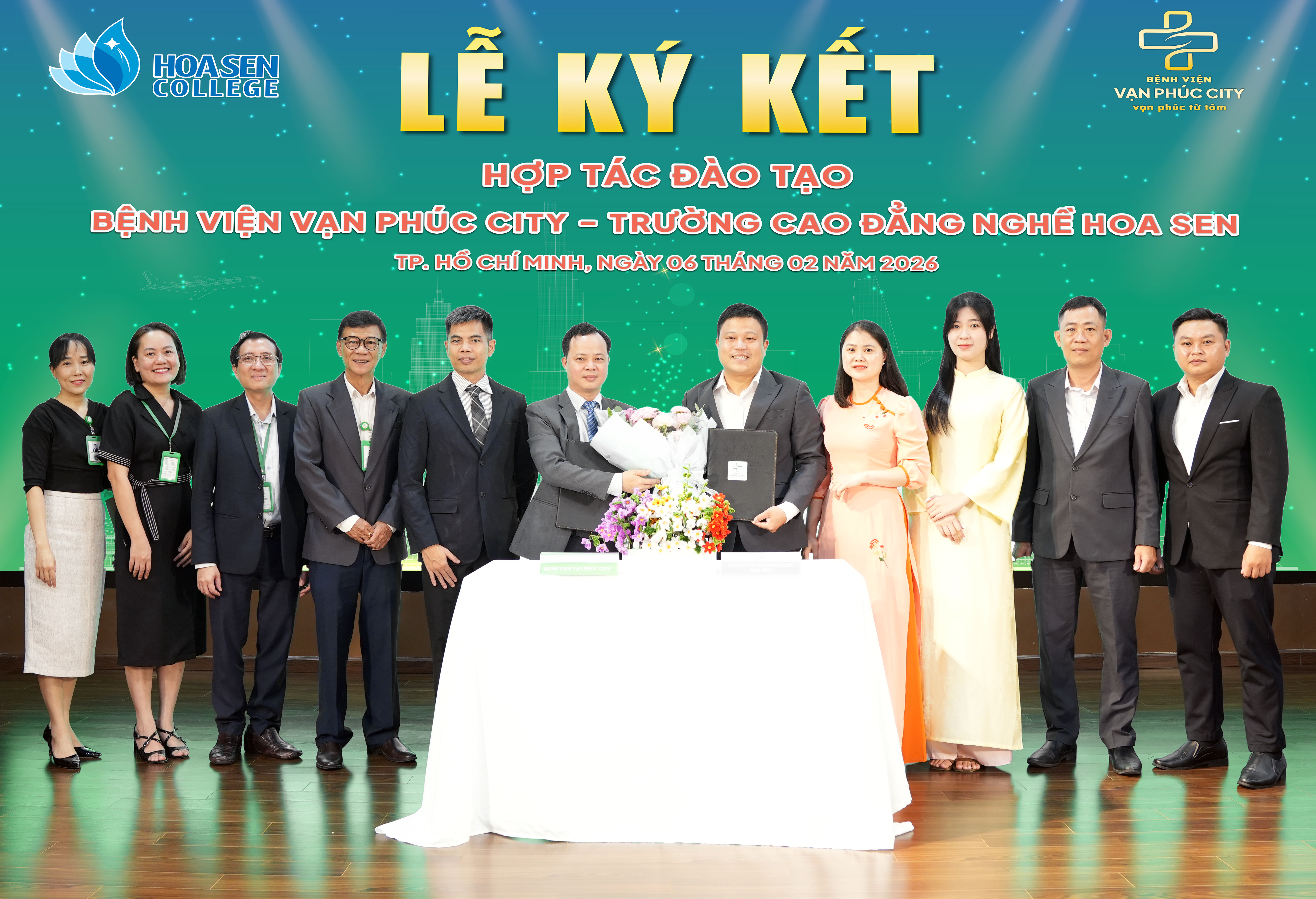 LỄ KÝ KẾT HỢP TÁC ĐÀO TẠO BỆNH VIỆN VẠN PHÚC CITY & TRƯỜNG CAO ĐẲNG NGHỀ HOA SEN